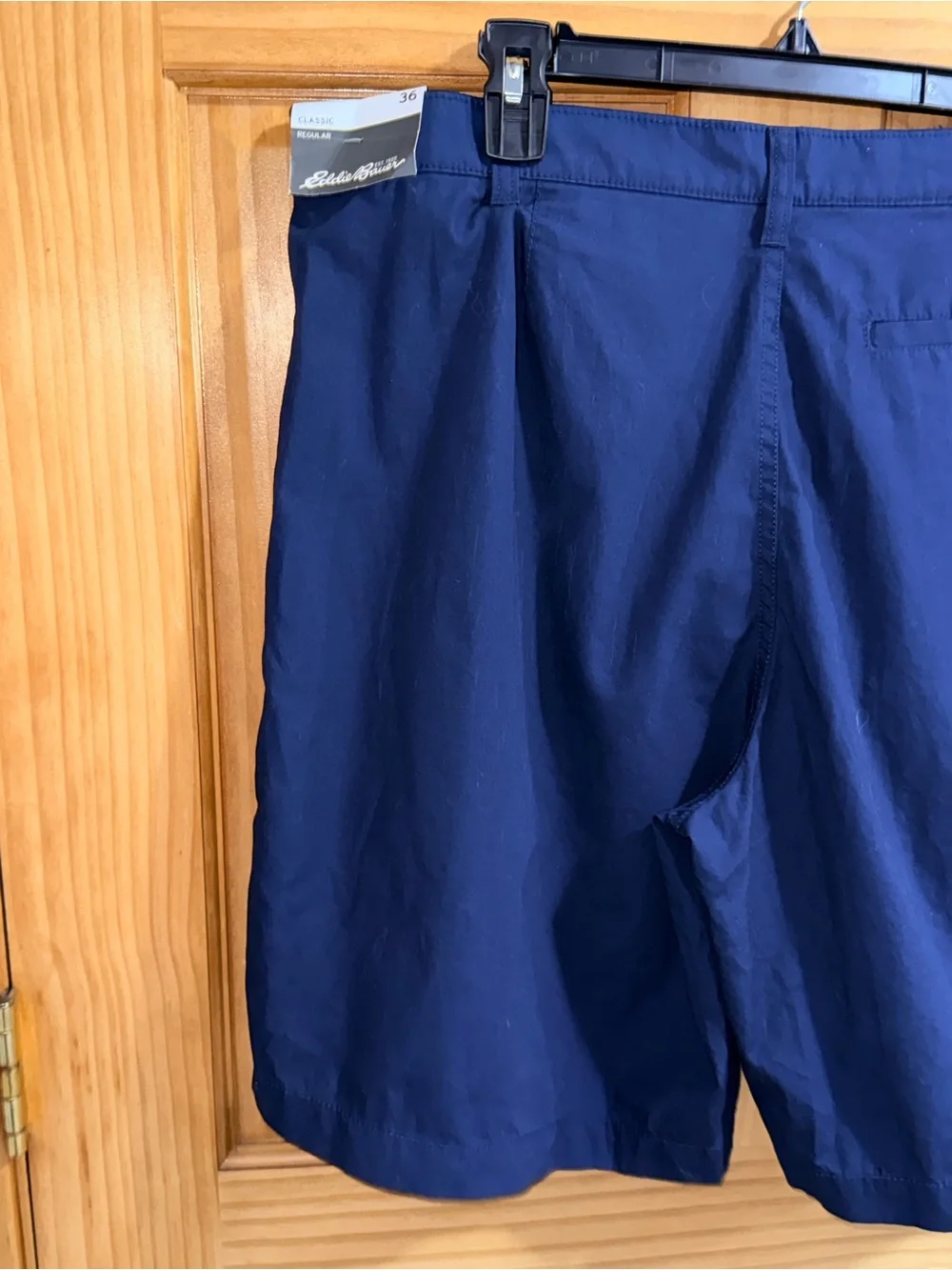 NWT Eddie Bauer Classic Mr. Camano Navy Flat-Front Men's Shorts-36